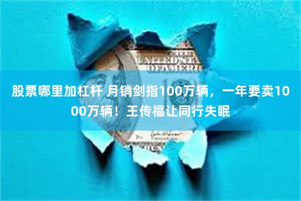 股票哪里加杠杆 月销剑指100万辆，一年要卖1000万辆！王传福让同行失眠