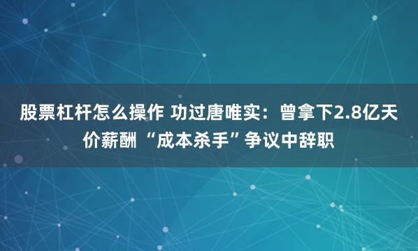 股票杠杆怎么操作 功过唐唯实：曾拿下2.8亿天价薪酬 “成本杀手”争议中辞职