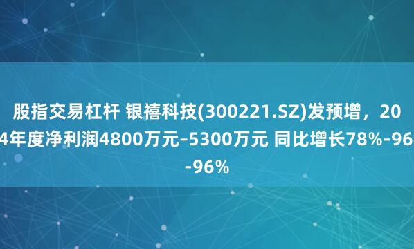 股指交易杠杆 银禧科技(300221.SZ)发预增，2024年度净利润4800万元–5300万元 同比增长78%-96%